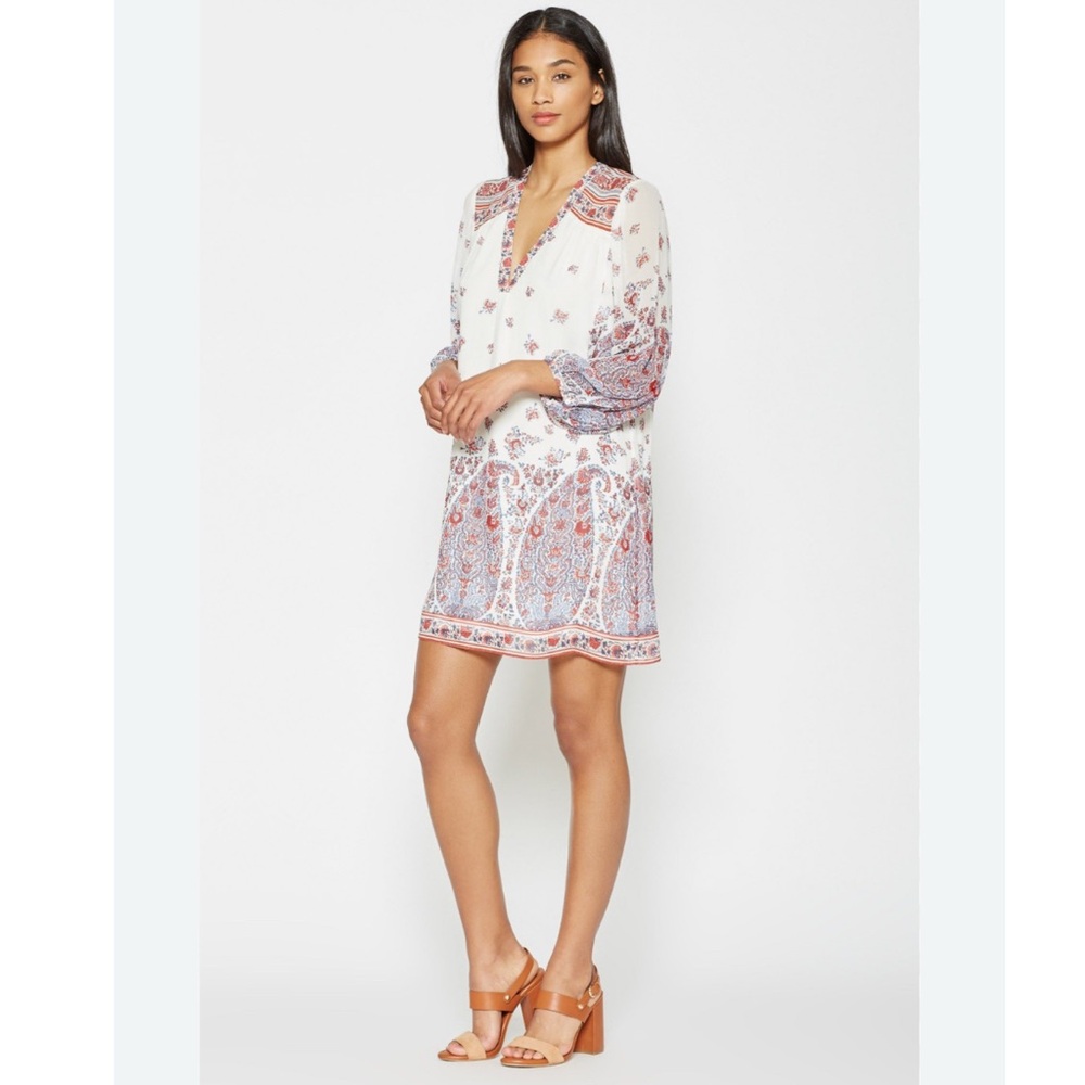 Joie 100% Silk V-Neck Boho Dress Medium